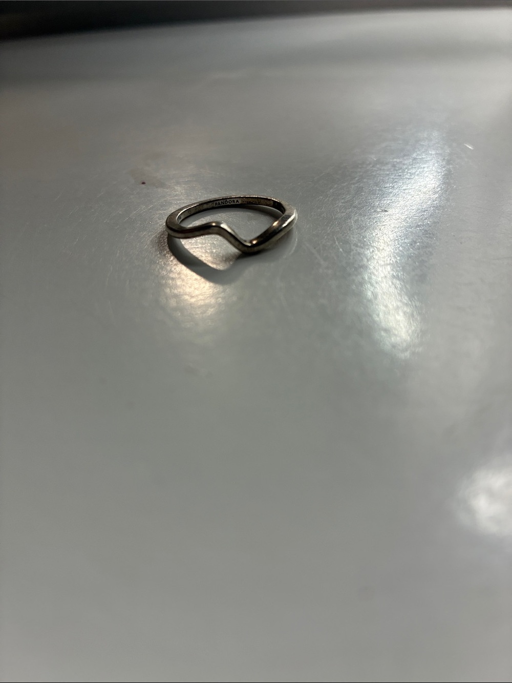Pandora Polished Silver Wave Stack Ring